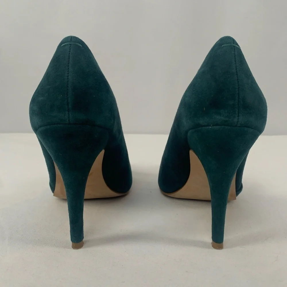 Madewell The Mira‎ Suede Point Toe Heels in Green Size 6